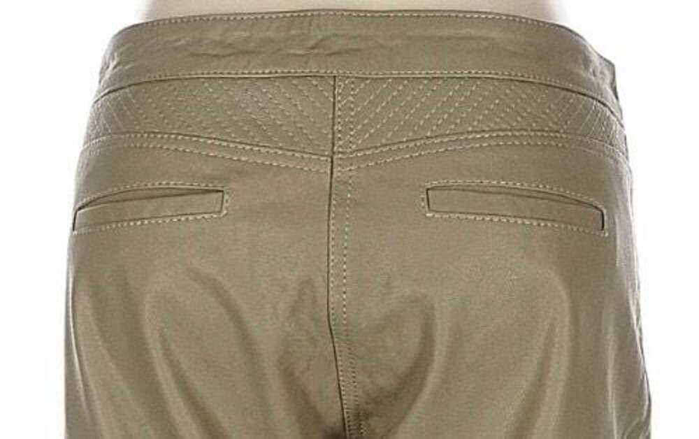 Women Leather Pants\'s Size 6 Slim Leg Moto Biker Streetwear Quilted Stitching - Picture 3 of 8